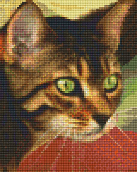 Green Eyed Cat Four [4] Baseplate PixelHobby Mini-mosaic Art Kit